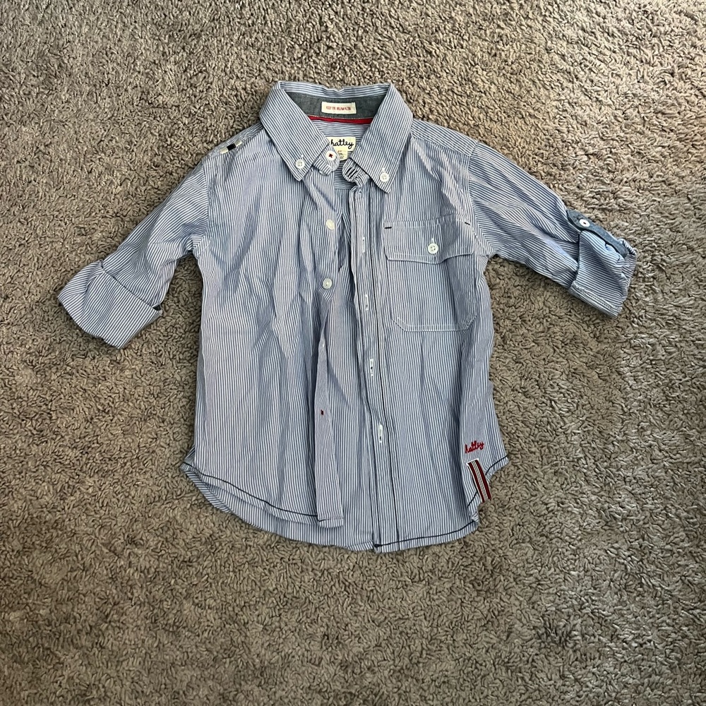Hayley boy's striped button down